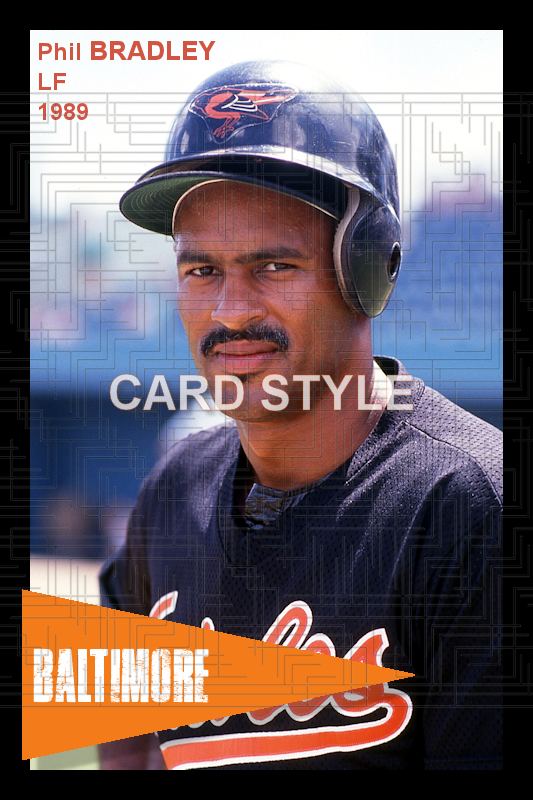 Phil Bradley - 1989 Baltimore Orioles - choose a size & style