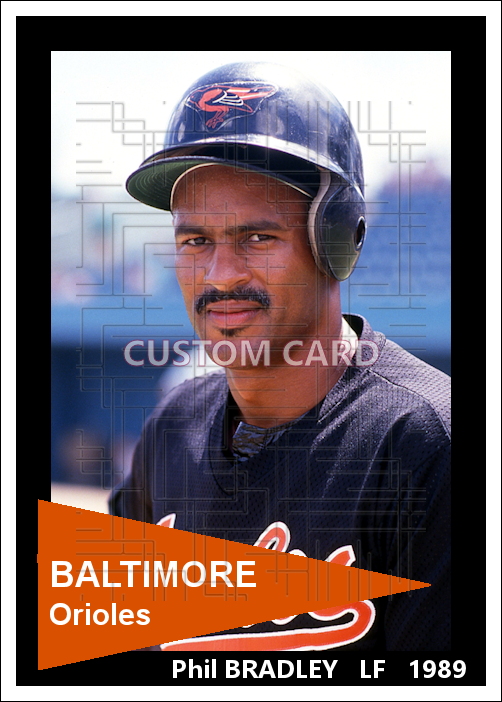 Phil Bradley - 1989 Baltimore Orioles - choose a size & style
