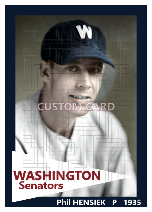 Phil Hensiek - 1935 Washington Senators - choose a size & style