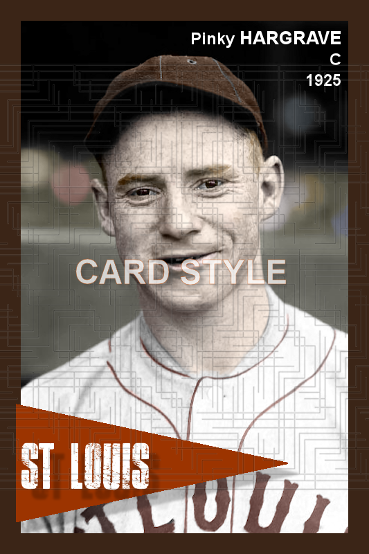 Pinky Hargrave - 1925 St. Louis Browns - choose a size & style