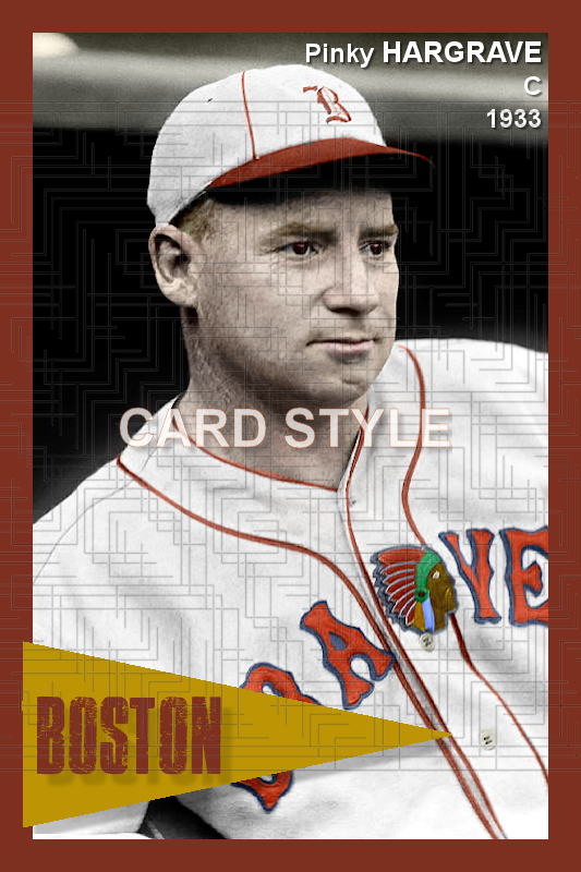Pinky Hargrave - 1933 Boston Braves - choose a size & style