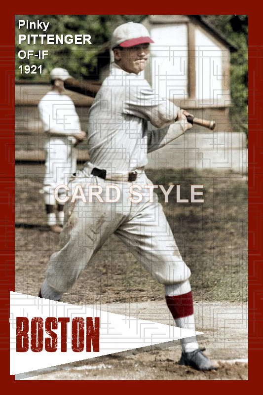 Pinky Pittenger - 1921 Boston Red Sox - choose a size & style