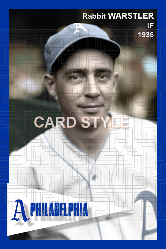 Rabbit Warstler - 1935 Philadelphia Athletics - choose a size & style