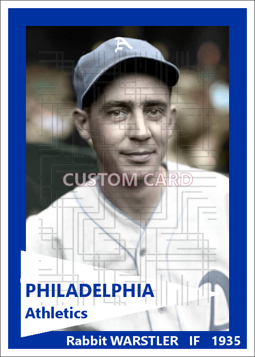 Rabbit Warstler - 1935 Philadelphia Athletics - choose a size & style