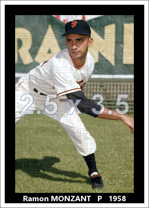 Ramon Monzant - 1958 San Francisco Giants - choose a size & style