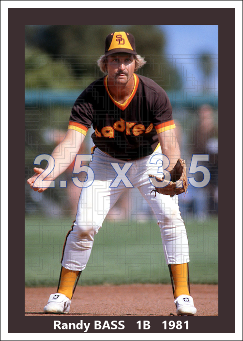 Randy Bass - 1981 San Diego Padres - choose a size & style