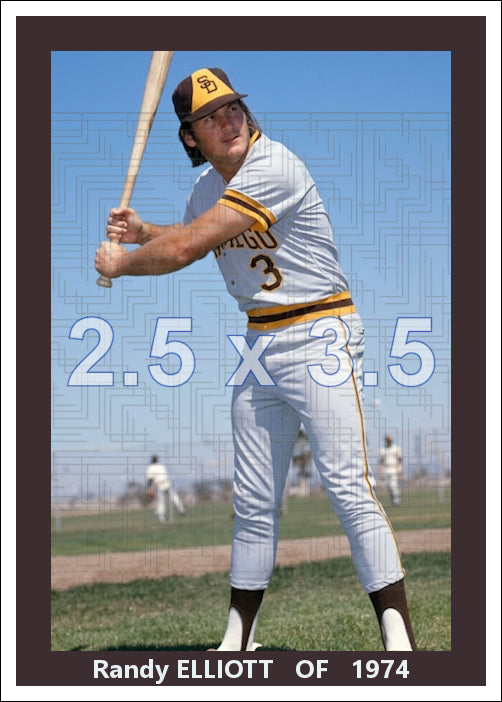 Randy Elliott - 1974 San Diego Padres - choose a size & style