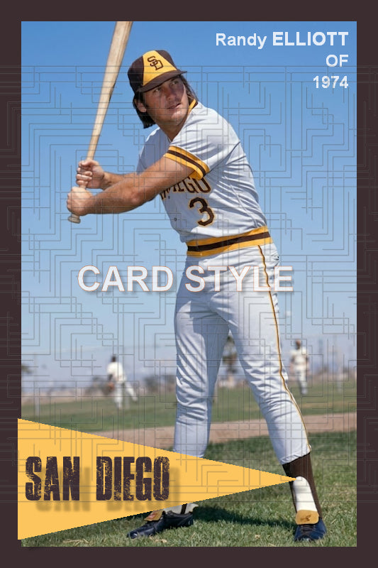 Randy Elliott - 1974 San Diego Padres - choose a size & style