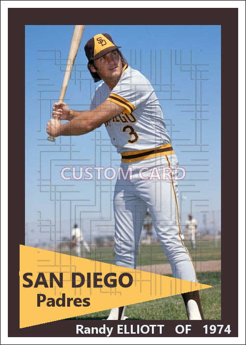 Randy Elliott - 1974 San Diego Padres - choose a size & style