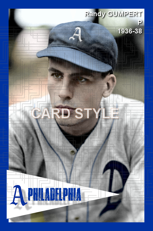 Randy Gumpert - 1936-38 Philadelphia Athletics - choose a size & style
