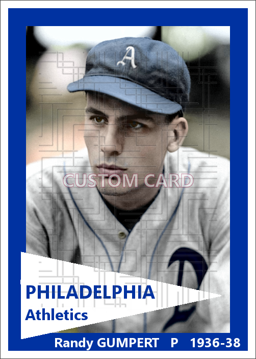 Randy Gumpert - 1936-38 Philadelphia Athletics - choose a size & style