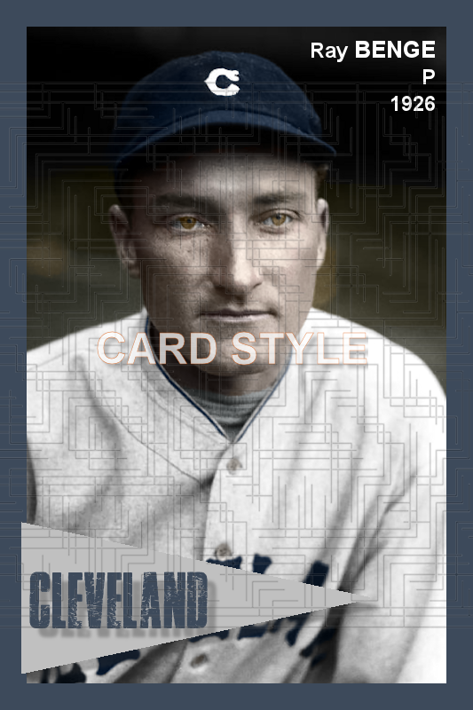 Ray Benge - 1926 Cleveland Indians - choose a size & style