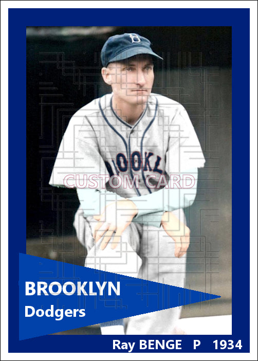 Ray Benge - 1934 Brooklyn Dodgers - choose a size & style