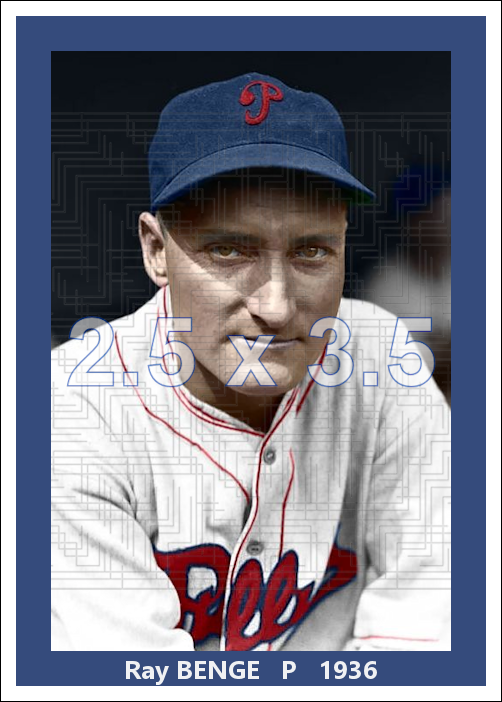 Ray Benge - 1936 Philadelphia Phillies - choose a size & style