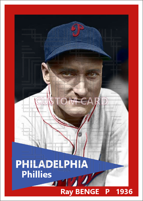 Ray Benge - 1936 Philadelphia Phillies - choose a size & style