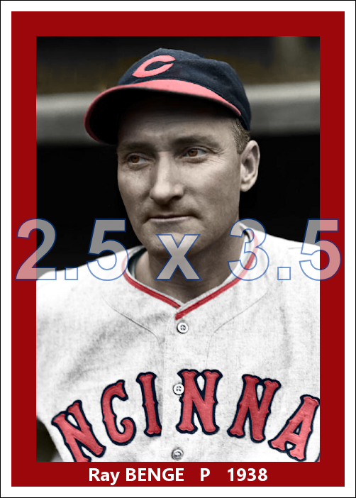Ray Benge - 1938 Cincinnati Reds - choose a size & style