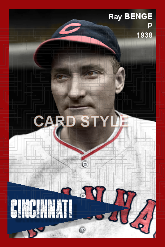 Ray Benge - 1938 Cincinnati Reds - choose a size & style