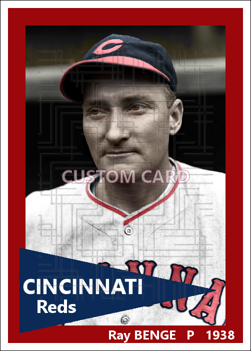 Ray Benge - 1938 Cincinnati Reds - choose a size & style