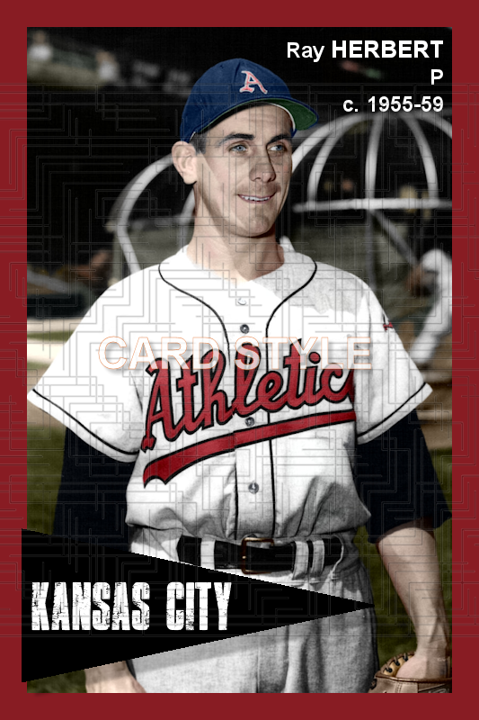 Ray Herbert - 1955-59 Kansas City Athletics - choose a size & style