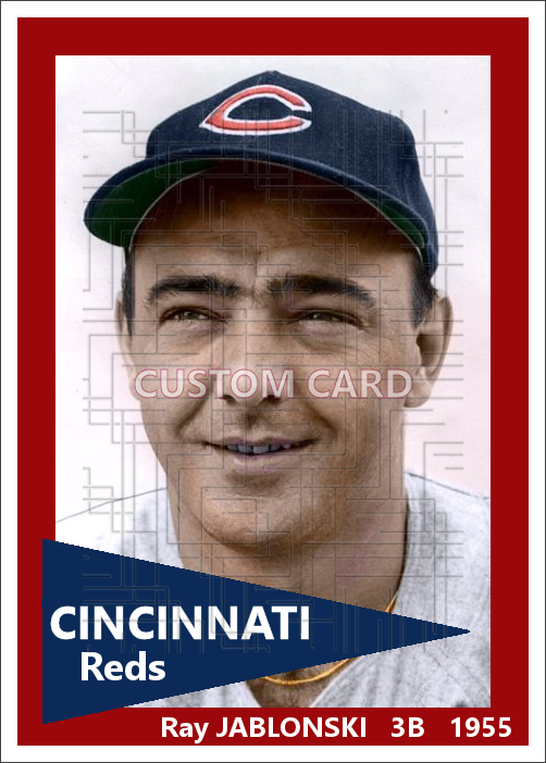 Ray Jablonski - 1955 Cincinnati Reds - choose a size & style