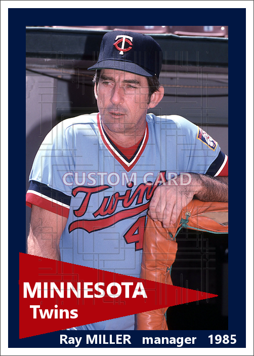 Ray Miller - 1985 Minnesota Twins - choose a size & style