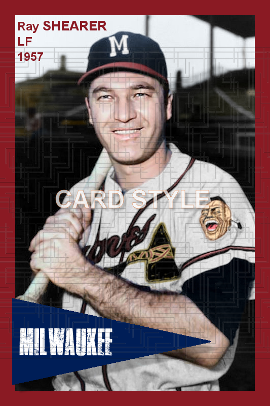 Ray Shearer - 1957 Milwaukee Braves - choose a size & style