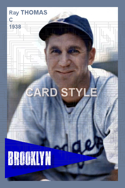 Ray Thomas - 1938 Brooklyn Dodgers - choose a size & style
