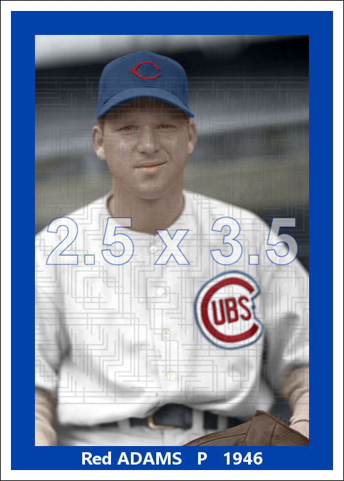 Red Adams - 1946 Chicago Cubs - choose a size & style