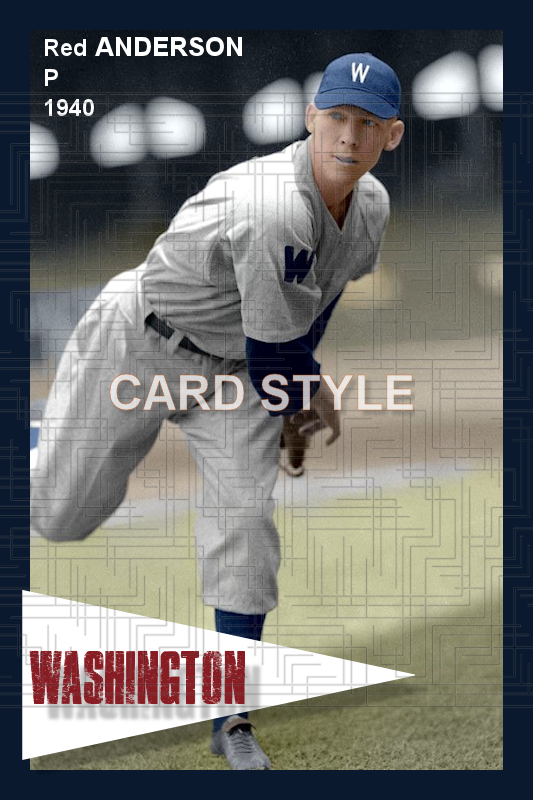 Red Anderson - 1940 Washington Senators - choose a size & style