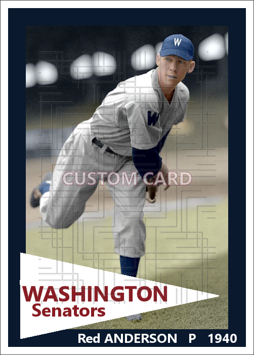 Red Anderson - 1940 Washington Senators - choose a size & style