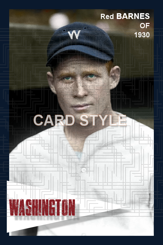 Red Barnes - 1930 Washington Senators - choose a size & style