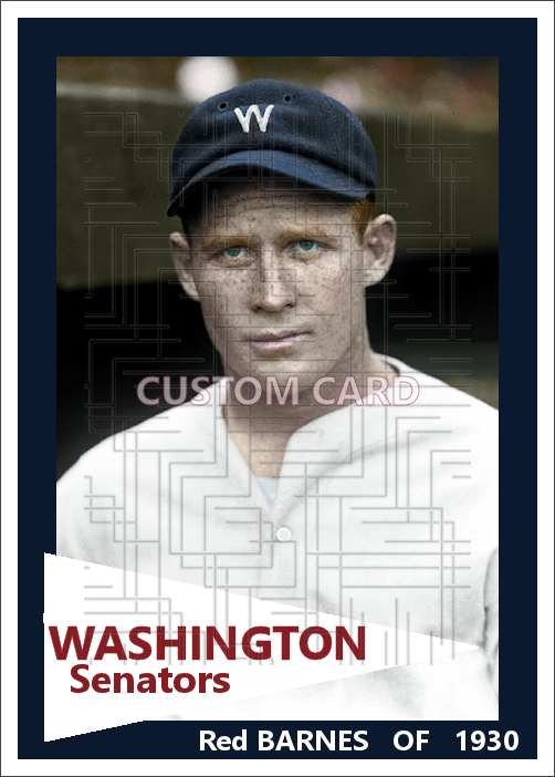 Red Barnes - 1930 Washington Senators - choose a size & style
