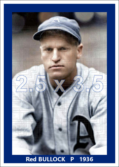 Red Bullock - 1936 Philadelphia Athletics - choose a size & style