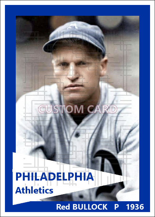 Red Bullock - 1936 Philadelphia Athletics - choose a size & style