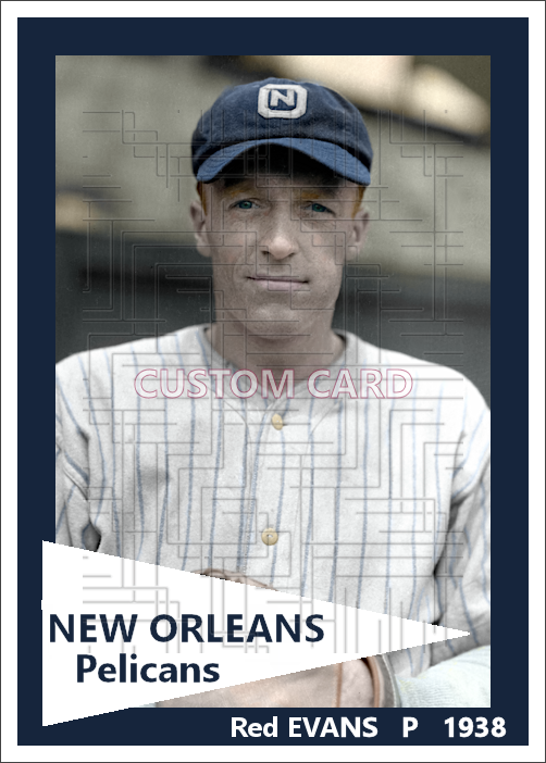 Red Evans - 1938 New Orleans Pelicans - choose a size & style