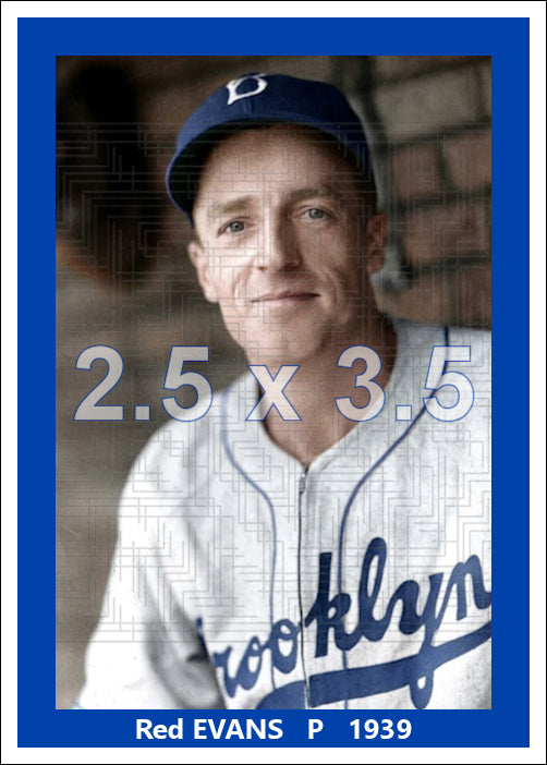Red Evans - 1939 Brooklyn Dodgers - choose a size & style