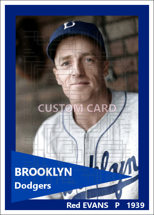 Red Evans - 1939 Brooklyn Dodgers - choose a size & style