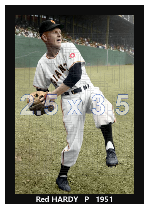 Red Hardy - 1951 New York Giants - choose a size & style