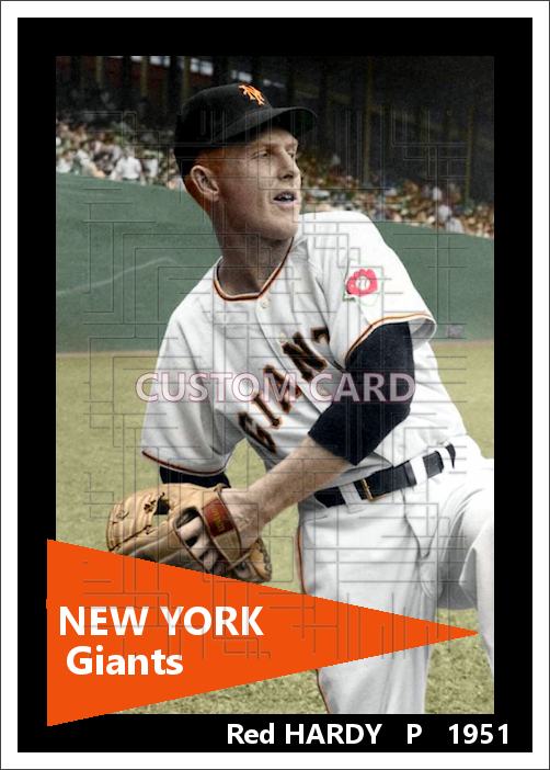 Red Hardy - 1951 New York Giants - choose a size & style