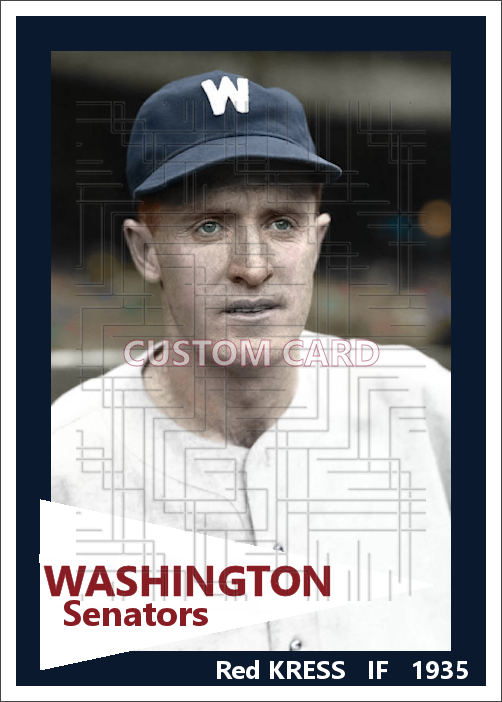 Red Kress - 1935 Washington Senators - choose a size & style