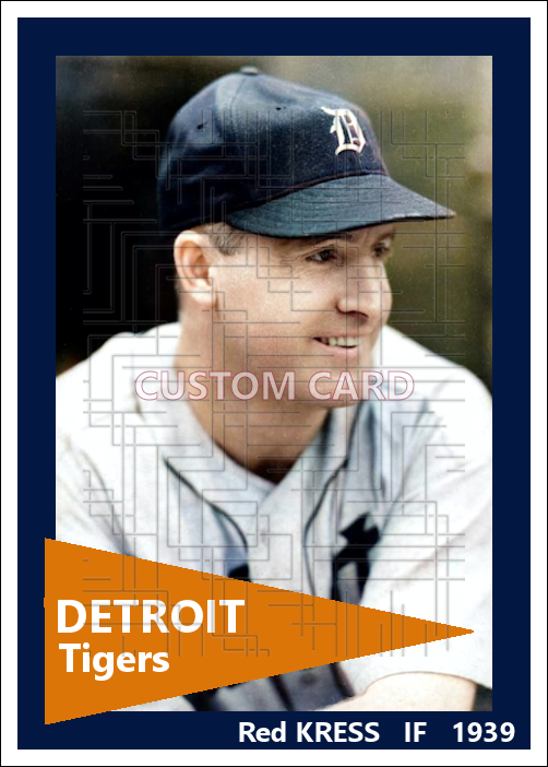 Red Kress - 1939 Detroit Tigers - choose a size & style
