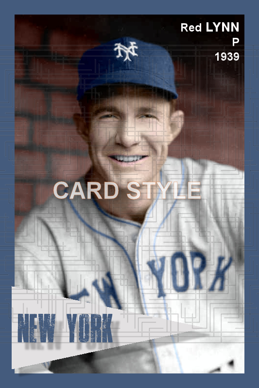 Red Lynn - 1939 New York Giants - choose a size & style