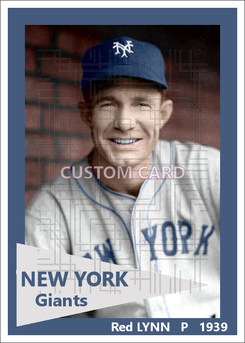 Red Lynn - 1939 New York Giants - choose a size & style