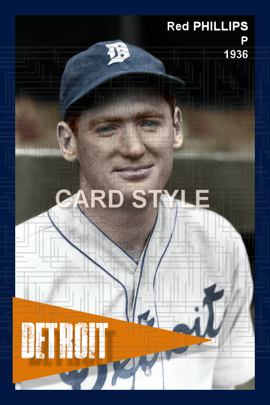 Red Phillips - 1936 Detroit Tigers - choose a size & style