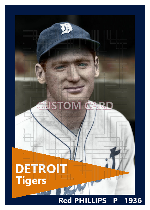 Red Phillips - 1936 Detroit Tigers - choose a size & style