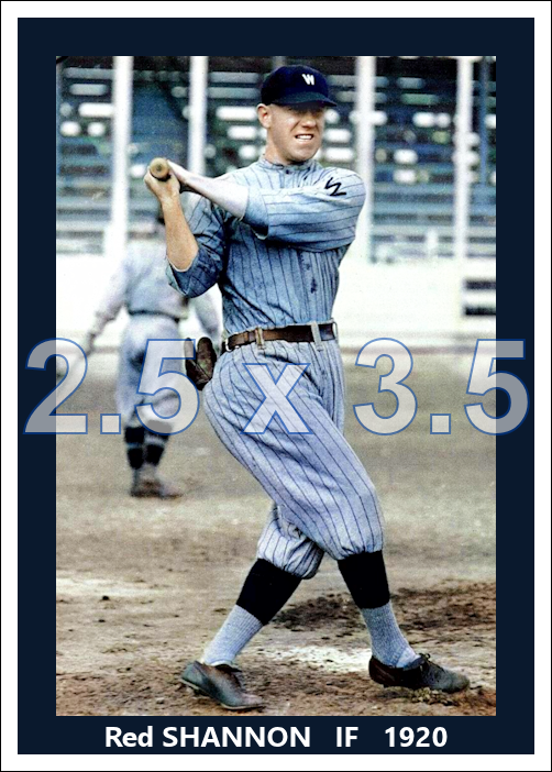 Red Shannon - 1920 Washington Senators - choose a size & style
