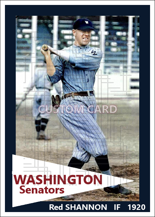 Red Shannon - 1920 Washington Senators - choose a size & style