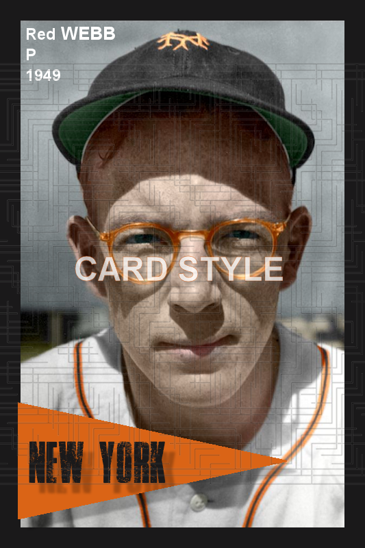 Red Webb - 1949 New York Giants - choose a size & style
