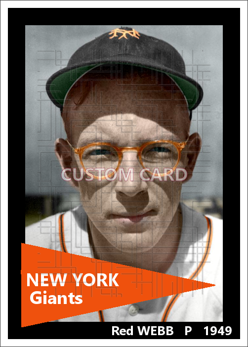 Red Webb - 1949 New York Giants - choose a size & style