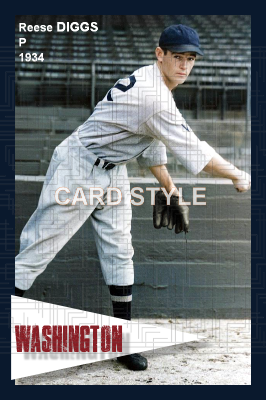 Reese Diggs - 1934 Washington Senators - choose a size & style